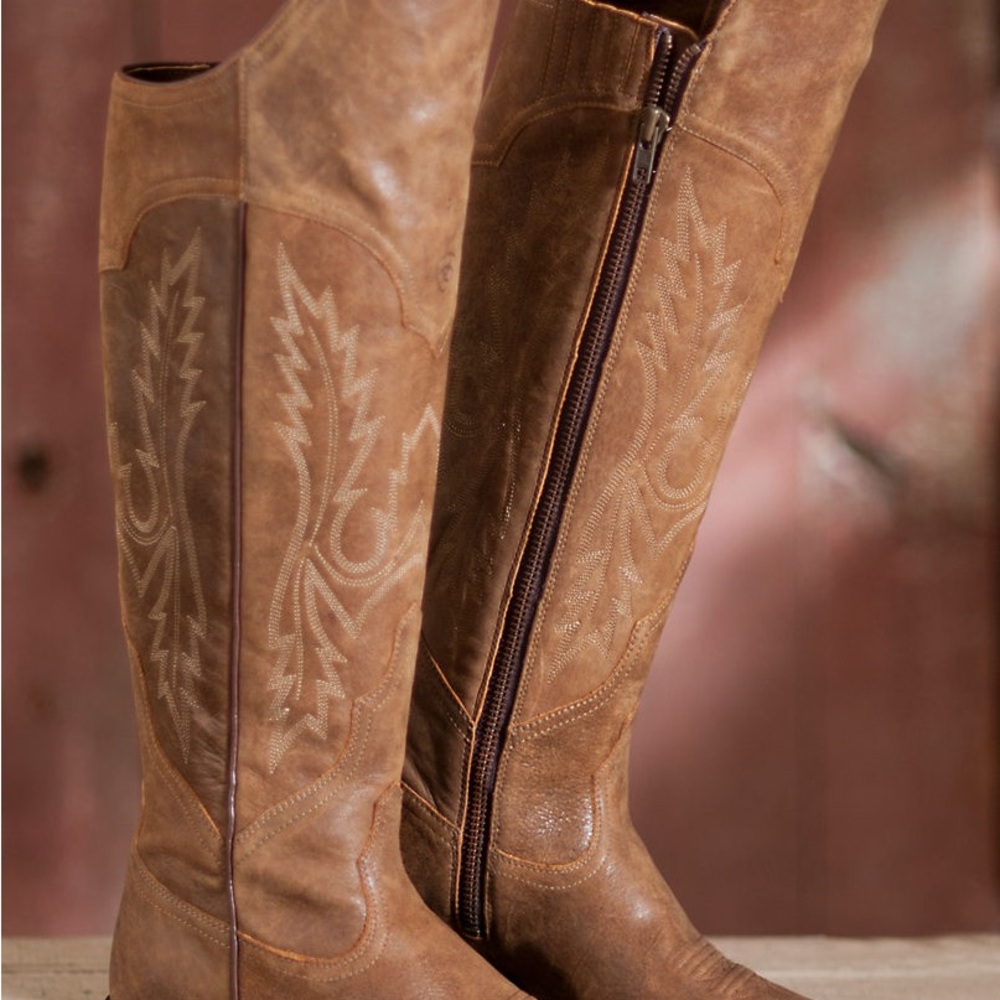 Brown Leather Knee-High Boots